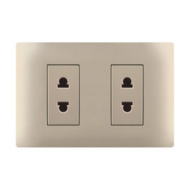Home 2 Pin  2 Gang Socket PC Material With Copper Parts And Silver Point Contact