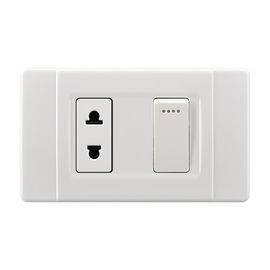 Durable Safe Electric Switch Socket 1 Gang 1 / 2 Way Switch And 1 Gang Socket