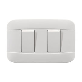White 2 Gang 1 Way Switch Over Current Protection Domestic Electrical Switches