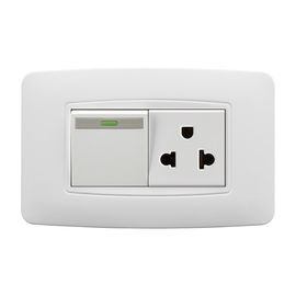 ABS Modern Electrical Switches , Household White / Gold Switches And Sockets
